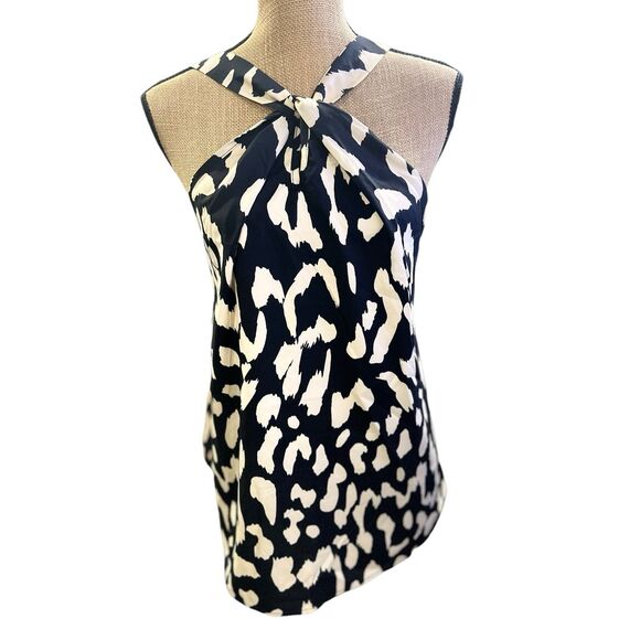 Shein Curve Halter Top Sleeveless Size 1X 14 Twist Neck All Over Animal Print - Picture 4 of 11